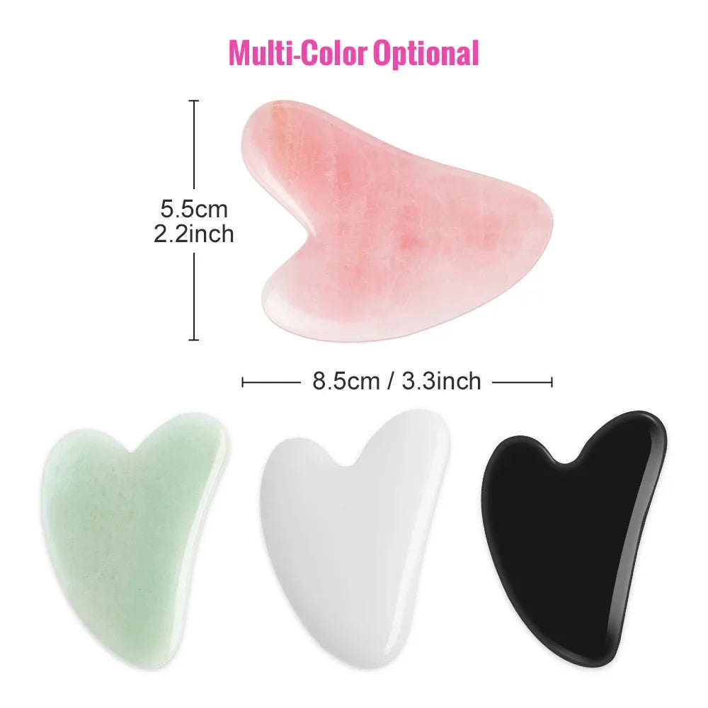 Natural Stone Jade Gouache Scraper Rose Quartz Facial Gua Sha Tools Neck Massager for Face Lifting Guasha Board Beauty Health